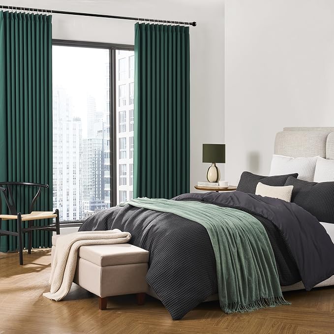 Emerald Hunter Green Curtains 102 Inches Long 2 Panels Set, Custom Viral Pleat - Image 4