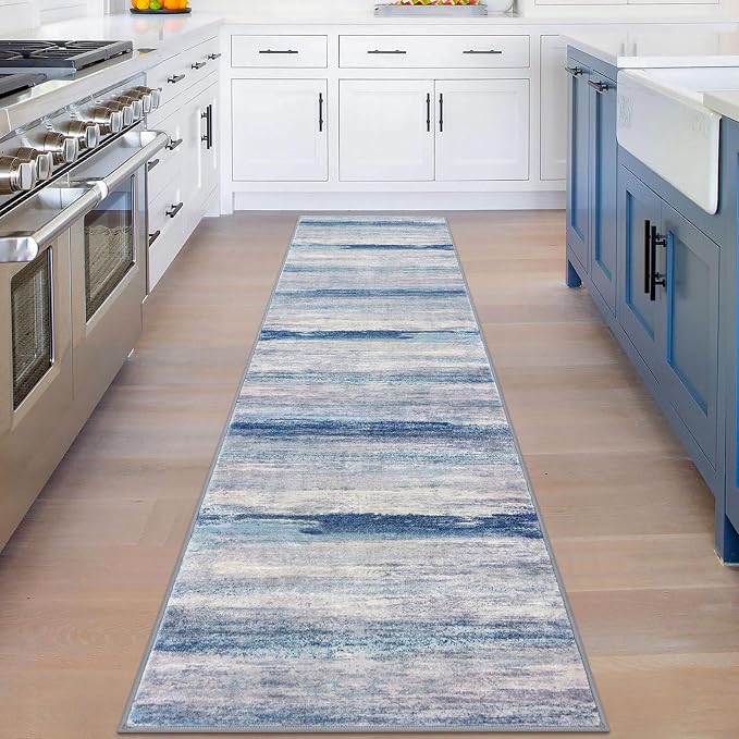 KOZYFLY Modern Abstract Hallway Runner Rug, 2x8 Washable Rug Runner Non-Slip - Image 3