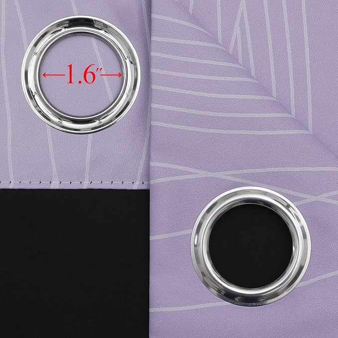 Estelar Textiler Lilac and Greyish White Room Darkening Blackout Curtains 84 - Image 7