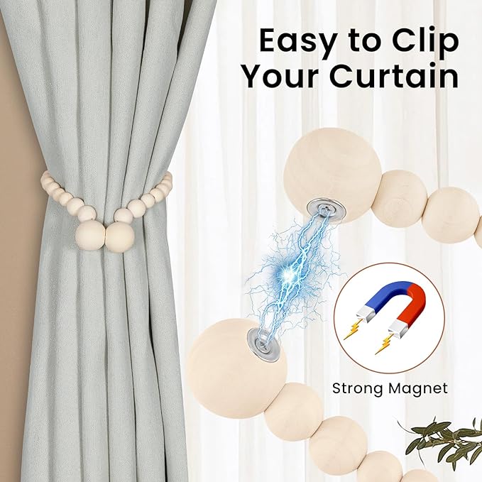 KLOGTSIND Magnetic Curtain Tiebacks, Curtain Tie Backs - Image 2