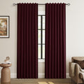 Guken Burgundy 100% Blackout Linen Curtains 84 Inch Length 2 Panels Set by Guken