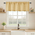 OVZME Valance for Windows, Light Filtering Faux Linen Textured Small Short by OVZME