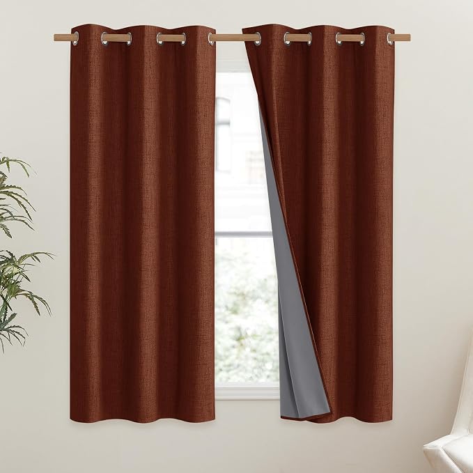 NICETOWN 100% Absolutely Blackout Linen Curtains - Image 2