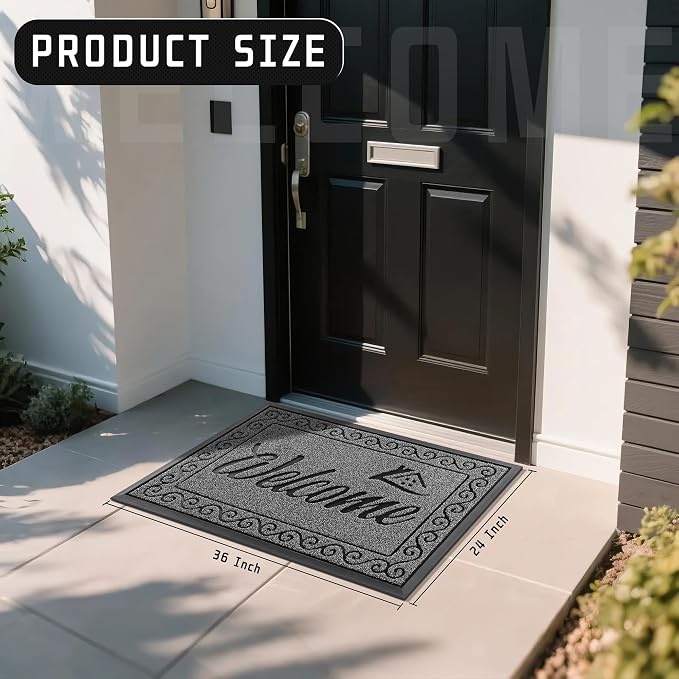 Yimobra Welcome Mat Outdoor Indoor, Waterproof Heavy Duty Front Door Mat - Image 2