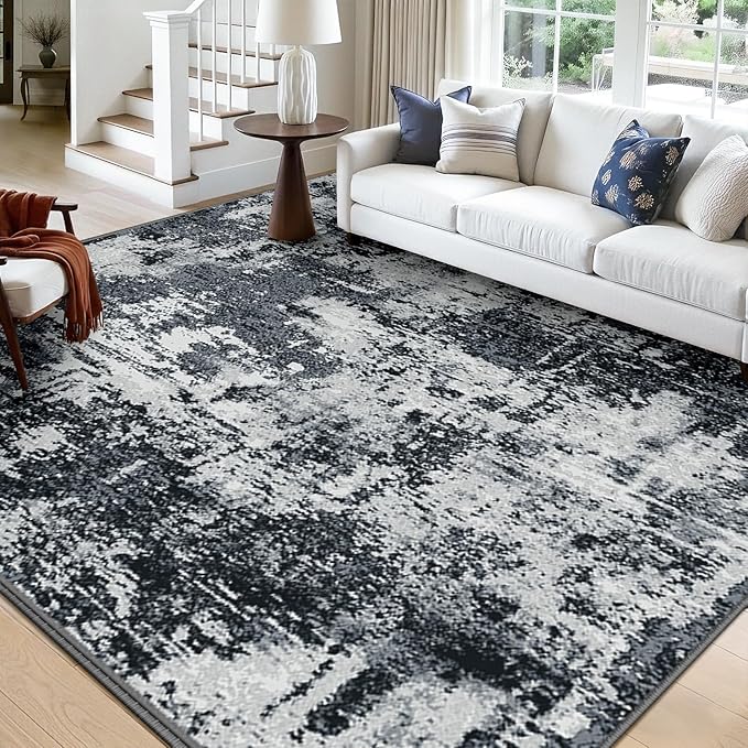 Washable Area Rugs 7x10 Non-Slip Modern Abstract Soft - Image 2