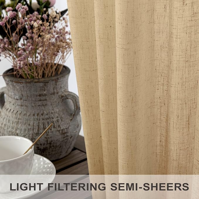 Tan Beige Curtains 96 Inches Long - Image 4