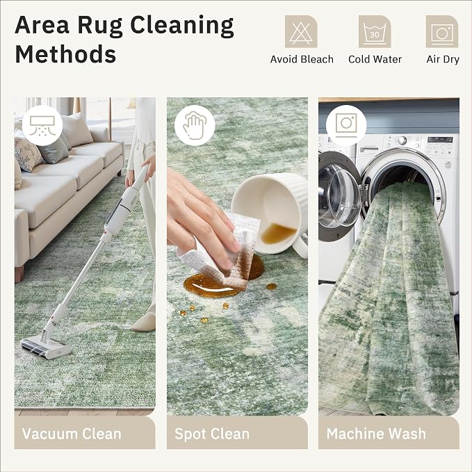 2x3 Abstract Washable Rugs for Kitchen, Powder Room Small Area Rug Non-Slip - Image 9