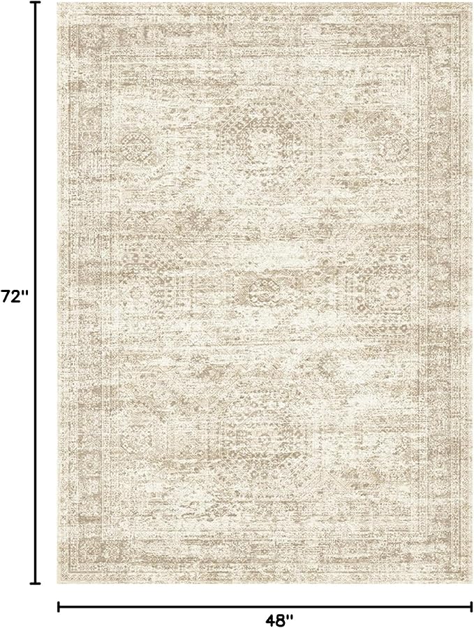 4x6 Area Rugs for Living Room, Vintage Washable Rugs for Dining Room, Home - Image 2
