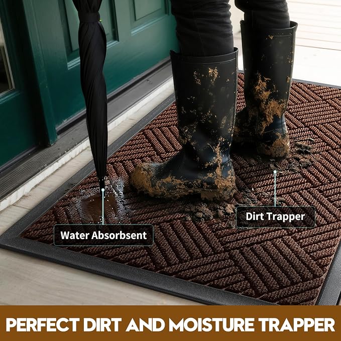 Front Door Mat, Heavy Duty Waterproof Doormat 73"x46", Stain Fade Resistant - Image 2