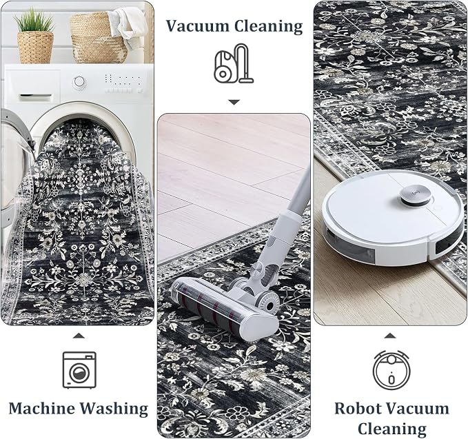 Yamaziot Washable Runner Rug 2x6 – Non Slip Boho Floral Hallway Runner Rug - Image 5
