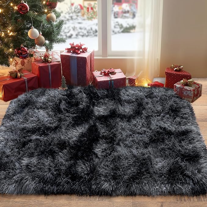 Pionblank Fluffy Small Rug for Bedroom 2x3 Feet, Shag Soft Area Rug, Modern - Image 2
