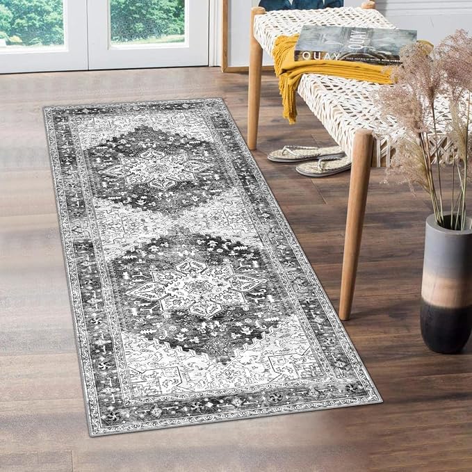 Yamaziot Washable Runner Rug, 2x5 Non-Slip Boho Vintage Hallway Rug Runner by Yamaziot