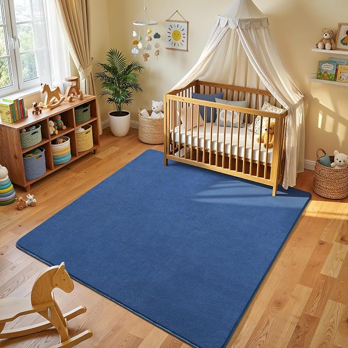 Amearea 4x4 Square Area Rugs for Bedroom Living Room, Modern Blue Thickened - Image 2