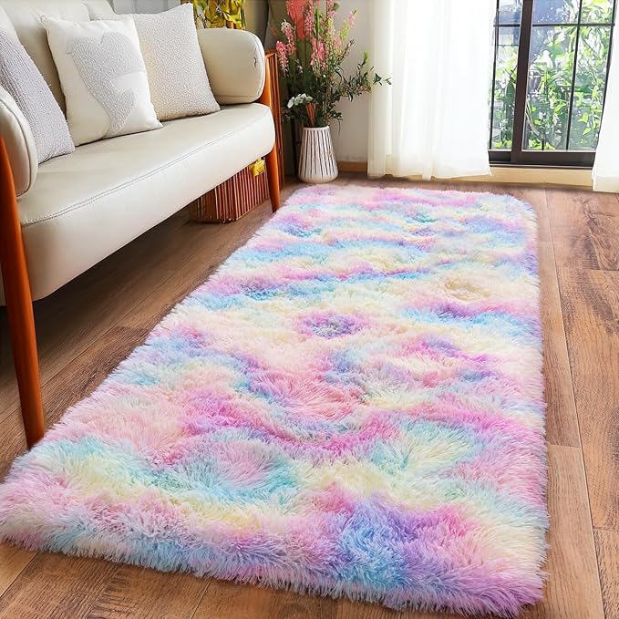 Rainbow Runner Rugs for Bedroom, 2x6 Rug Runners for Cute Girls Room, Bedside - Image 4