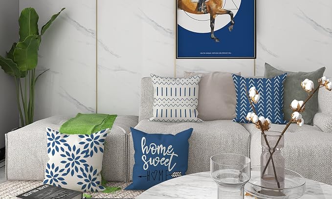 YCOLL Pillow Covers 16x16 Set of 4, Modern Sofa Throw Pillow Cover, Decorative - Image 3