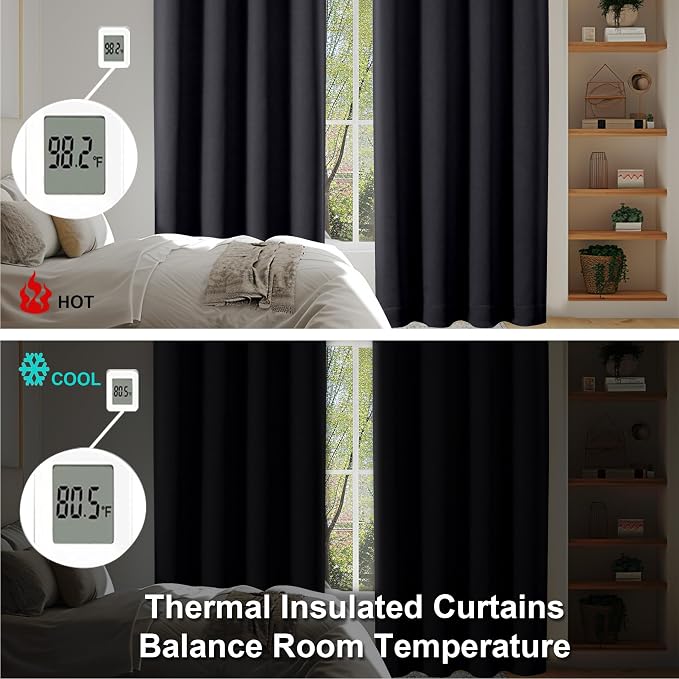Simplebrand Ava Halloween Black Short 36 Inches Blackout Curtain 2 Panels Set - Image 6