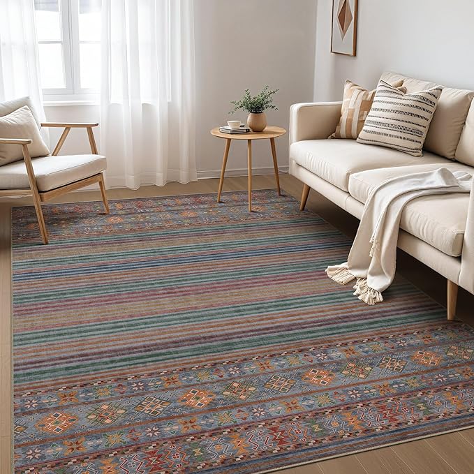 Nakagishi 8X10 Area Rugs Living Room: Washable Large Vintage Rug Neutral by NakagishiAreaRug