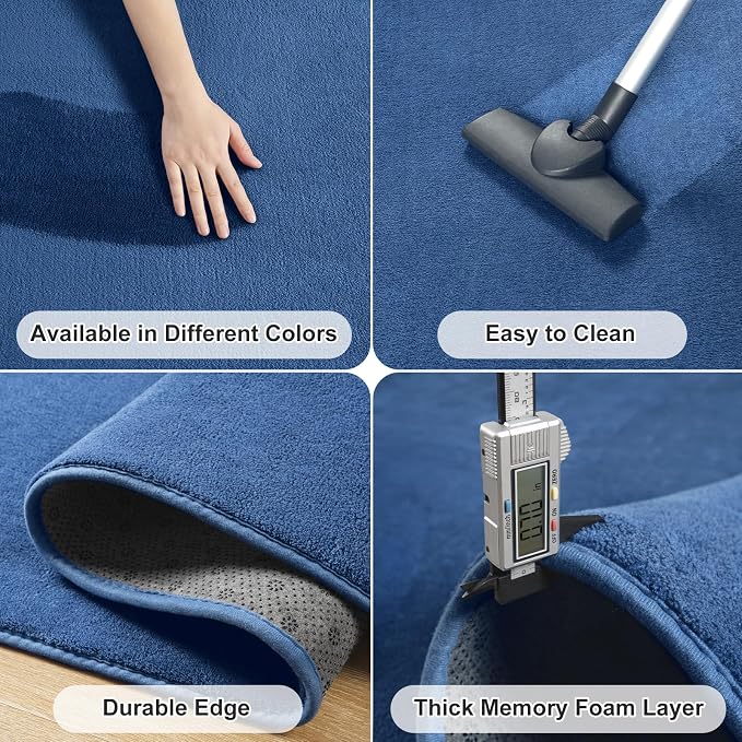 Amearea Large Modern Area Rugs for Bedroom Living Room, 6x9 Feet Blue Thickened - Image 5