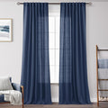 Navy Blue Curtains 102 inch Length by Jolilight
