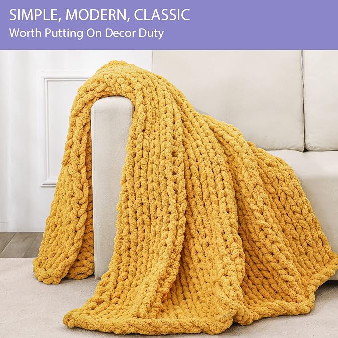 Bigacogo Chunky Knit Throw Blanket - Image 3