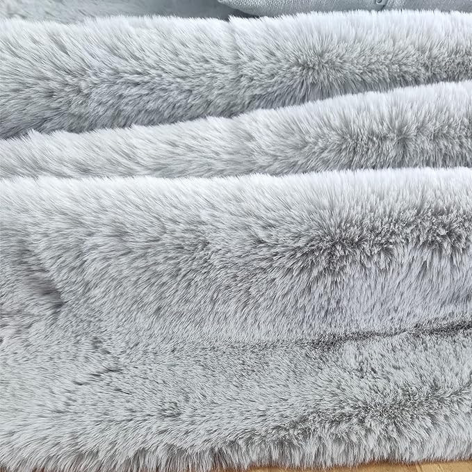 Ghouse Ultra Soft Faux Rabbit Fur Rug, Machine Washable Area Rugs - Image 5