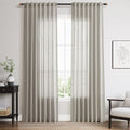 Silver Grey Linen Back Tab Curtains 84 Inch Length by Nanspring