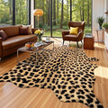 AROGAN Premium Leopard Print Rug 5.2x6.2 Feet, Machine Washable Faux Fur by AROGANAREARUG