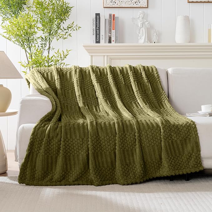 90x90 Inch Green Queen Large Blanket - Image 2
