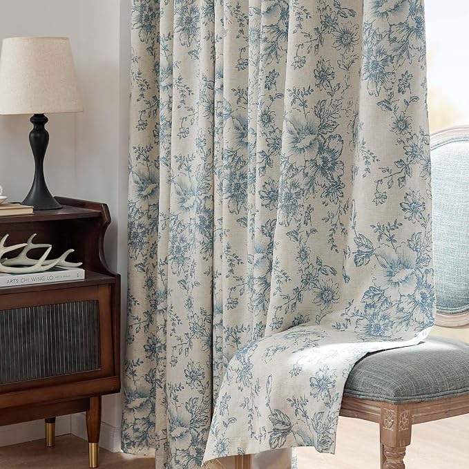 jinchan Blackout Floral Curtains - Image 8