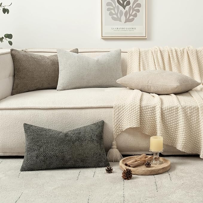 MIULEE Pack of 4 Couch Throw Pillow Covers 12x20 Inch Neutral Soft Decorative - Image 5
