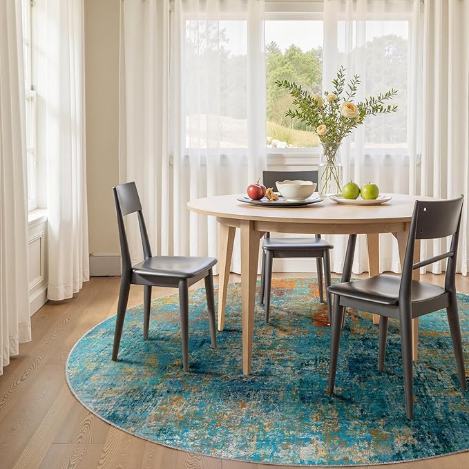 Washable Area Rugs 6ft Non-Slip Modern Abstract Soft - Image 4
