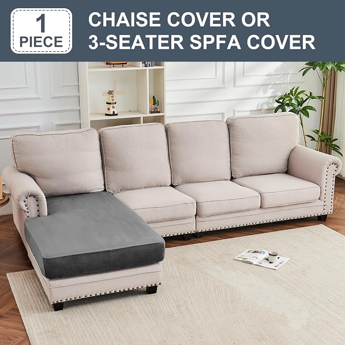 Couch Cover Velvet Chaise Cushion Cover - Image 4