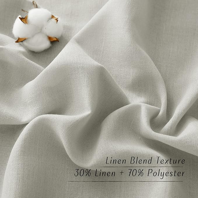 NICETOWN Gray Linen Doorway Curtains 80 inches Long, Grommet Thick Linen Weave - Image 5