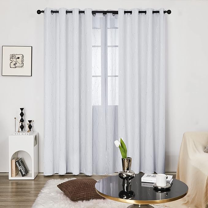 Deconovo Living Room Curtains, Room Darkening Drapes, Thermal Insulated - Image 2