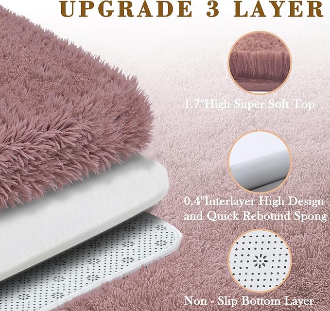 Rugs for Bedroom 4x6, Alfombras para Salas Shag Large Plush Soft Area Rug - Image 3