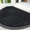 Smiry Half Circle Front Door Mat Outside Entrance, Heavy Duty Sturdy Natural by Smiry