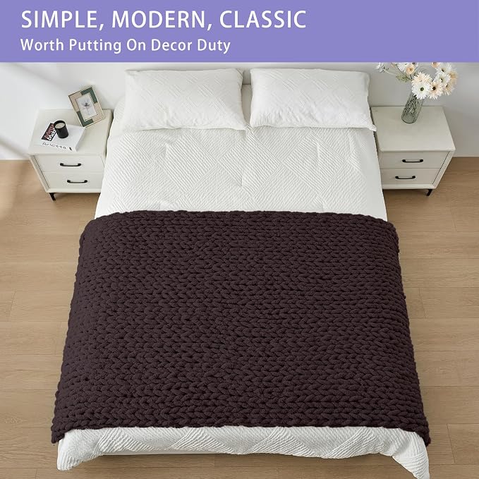 Bigacogo Chunky Knit Throw Blanket - Image 3