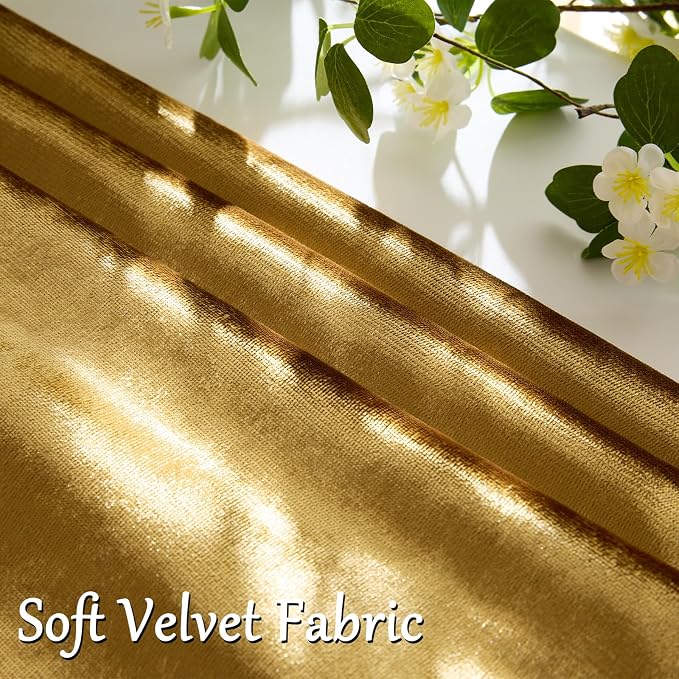 GIGIZAZA Gold Velvet Decorative Throw Pillow Covers, 18x18 Pillow Covers - Image 3