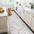 Grey Rug for Hallways Kitchen Rug 2x8, Non Slip Washable Rugs by WelcometoBabovid