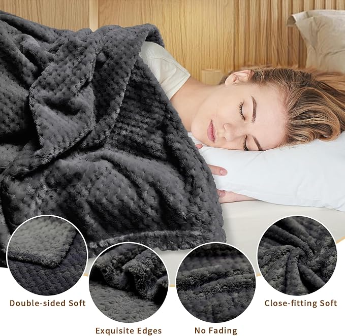 4 Pack Fleece Throw Blankets 50x60 Inches - Image 4