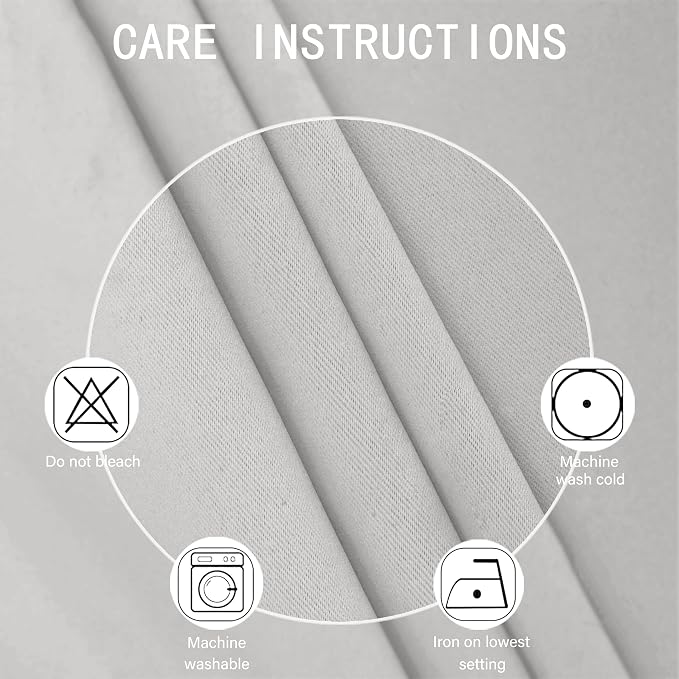 LEMOMO Light Grey Blackout Curtains 52 x 63 Inch Length/Set of 2 Curtain - Image 4