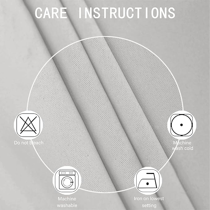 LEMOMO Light Grey Blackout Curtains 42 x 63 Inch Length/Set of 2 Curtain - Image 3