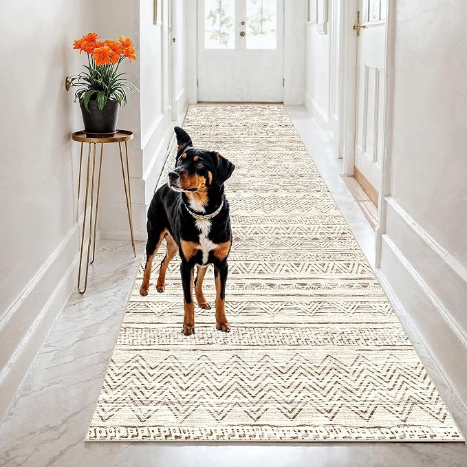 2x8 Washable Kitchen Runner Rug: Modern Moroccan Runners - Image 2