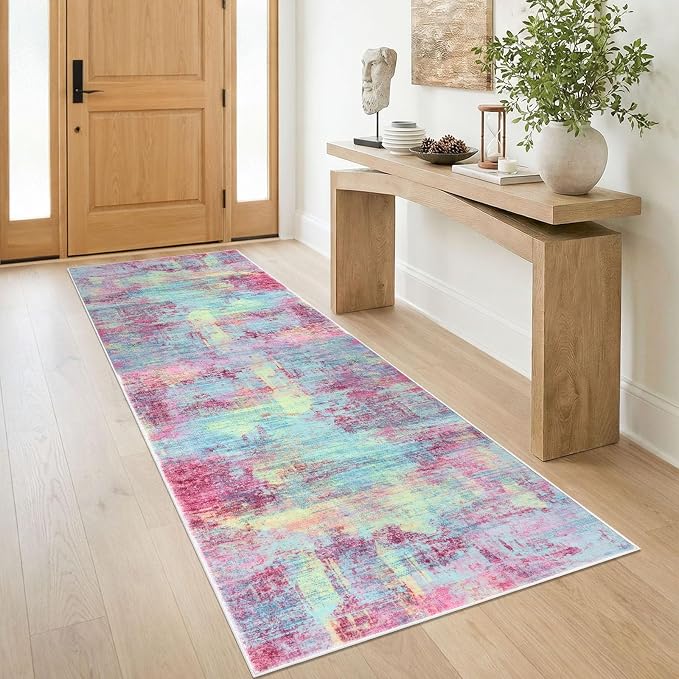IOHOUZE Abstract Runner Rug 3x8 Ft Washable Runners by iOhouze