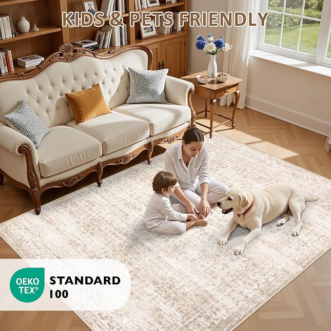 2x3 Area Rugs Living Room Rug: Washable Vintage Boho Rug No Slip Stain - Image 8