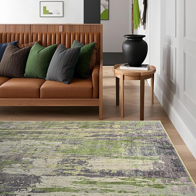Toneed Abstract Area Rug Modern Washable Rug Soft Non Slip Rug Low Pile - Image 3