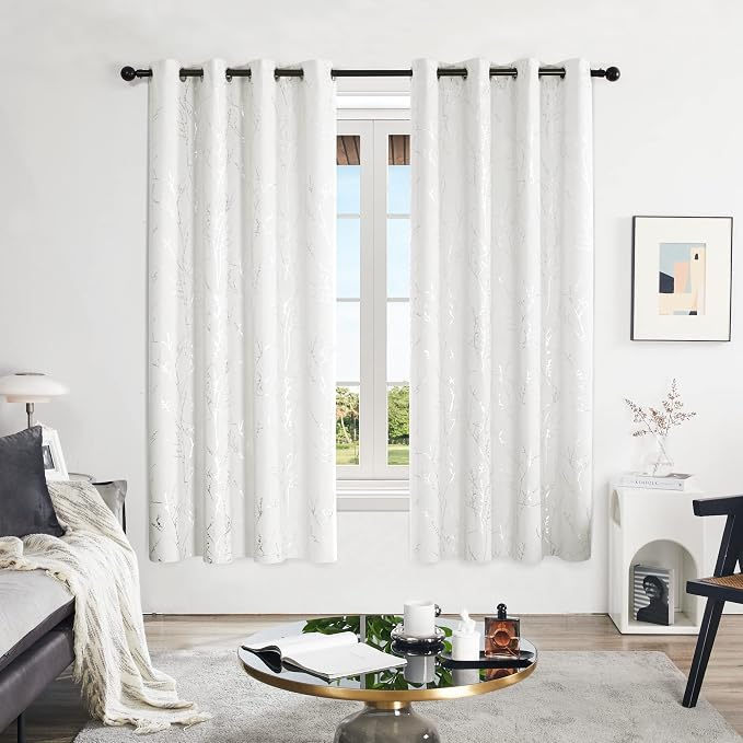 Deconovo White Curtains, Room Darkening Curtain, Thermal Insulated Noise - Image 2