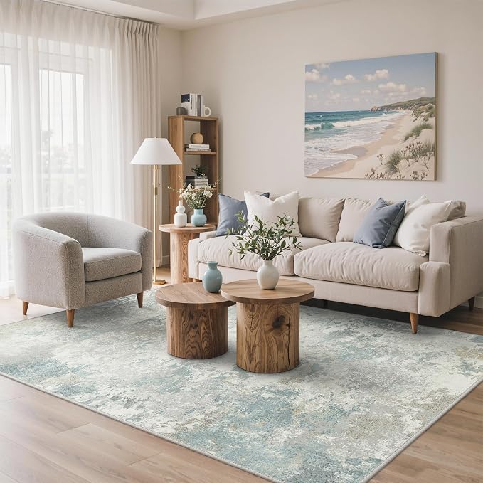 Area Rugs 5x7 for Living Room Bedroom, Modern Abstract Machine Washable Rug - Image 2