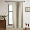 Burlywood Birch Pleated Blackout Linen 120 Inch Long Curtains 60 Inch Wide | by Twodrapes