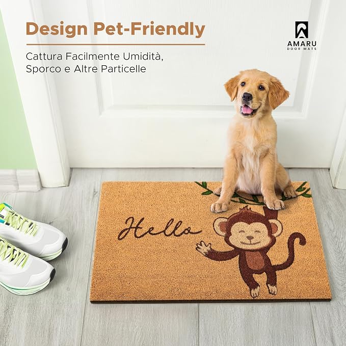 Monkey - 17"x29" - Coir Door Mat - Welcome Mats - Image 7